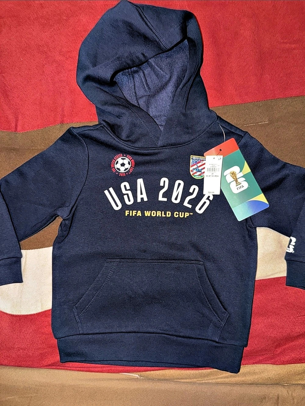 FIFA USA 2026 FIFA World Cup Hoodie Boys Size 3T NWT Blue Hoodie